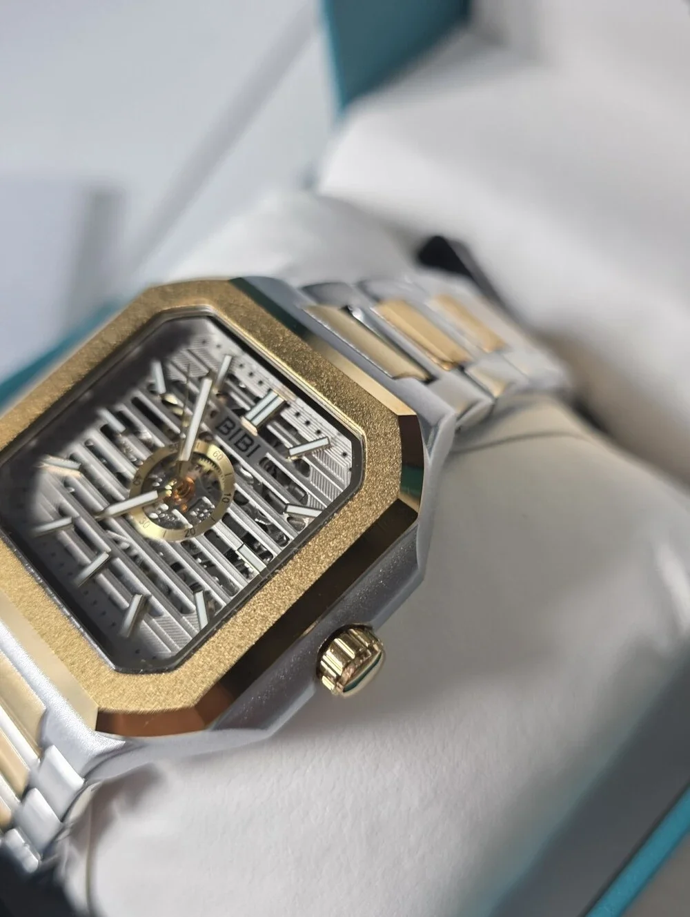 343. BiBi Two-Tone Gold and Silver Skeleton Watch